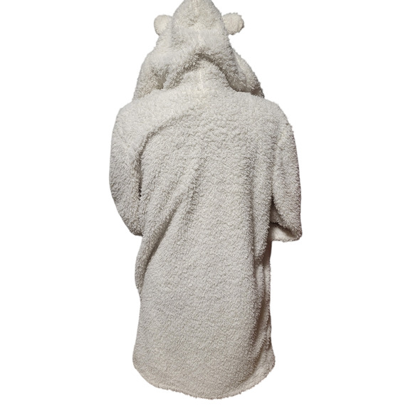 NWT Cat and Jack white fuzzy cardigan with pockets and hood with ears, size xl - Picture 2 of 9